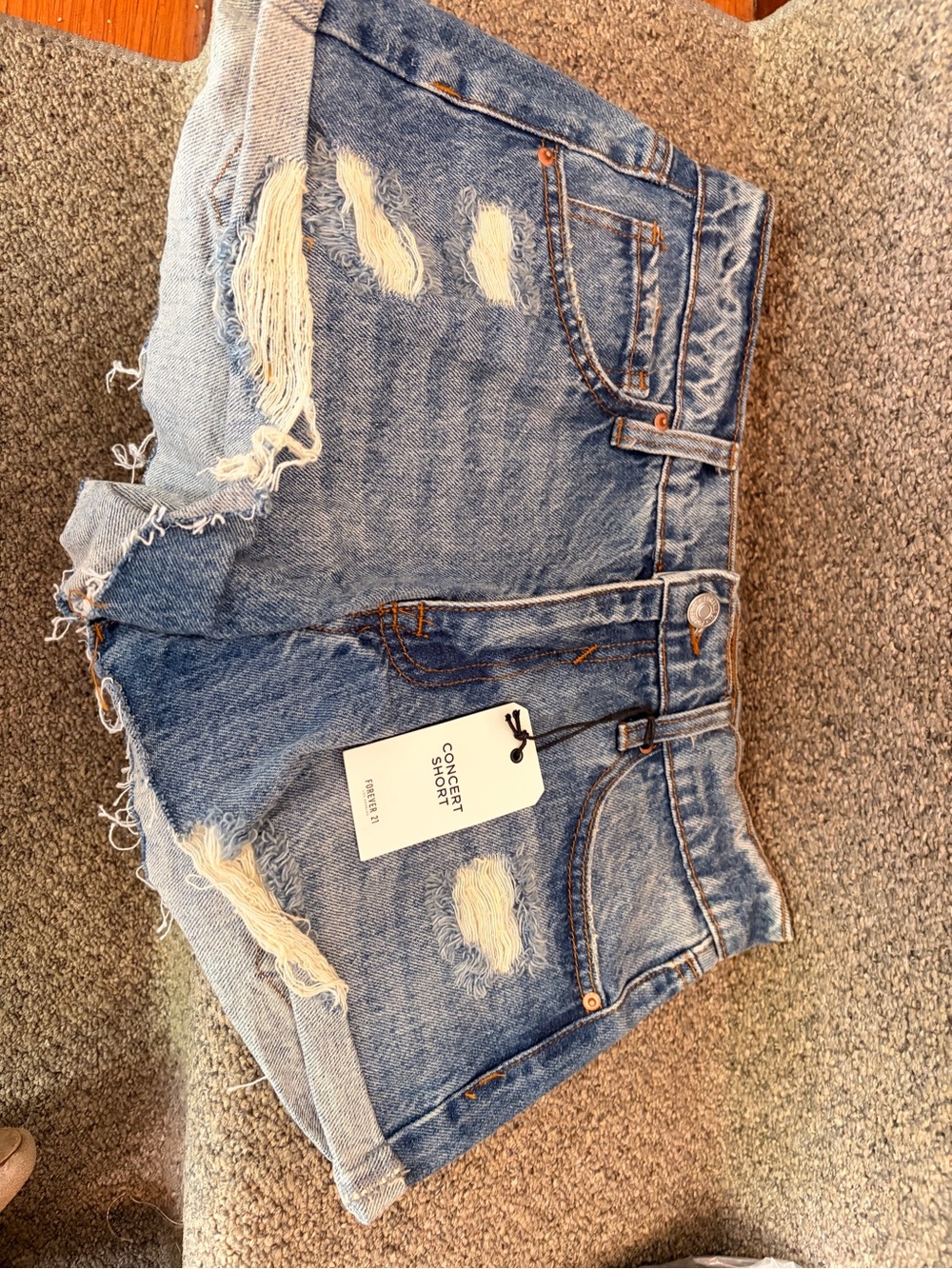 Forever 21 Distressed Light Blue Denim concert Shorts